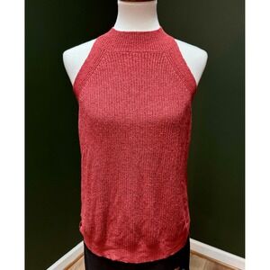 bettysays Red Sleeveless Mock Neck Knit Top Women's XL